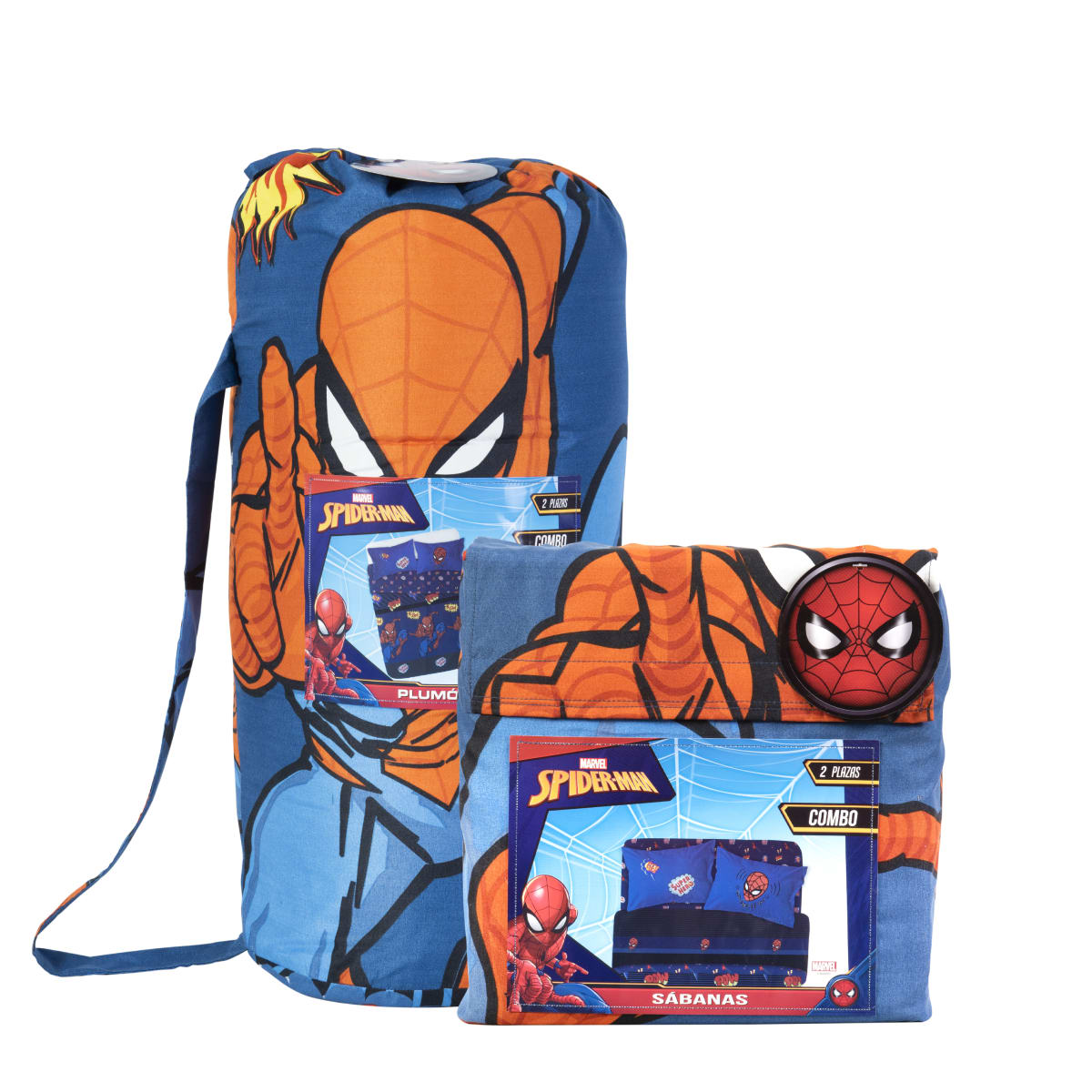 Combo Pack Spider-Man Marvel 2 Plazas - Plumón Reversible + Juego de Sábanas Completo