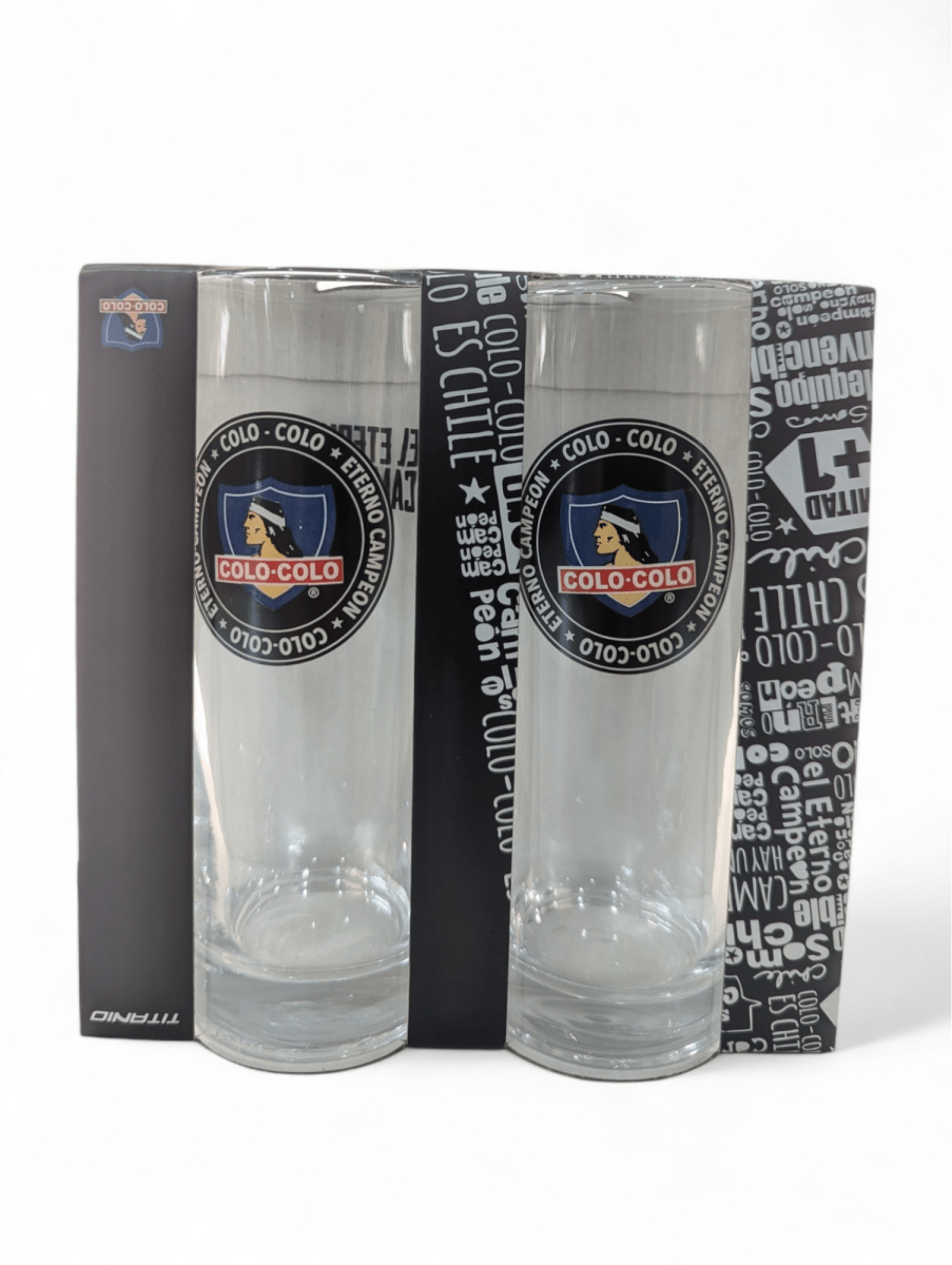 Set 2 Vasos Cerveceros Colo Colo Futbol Color Translucido