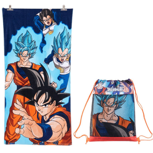 TOALLA PLAYA ALGODON C/BOLSO 70X140 DRAGON BALL