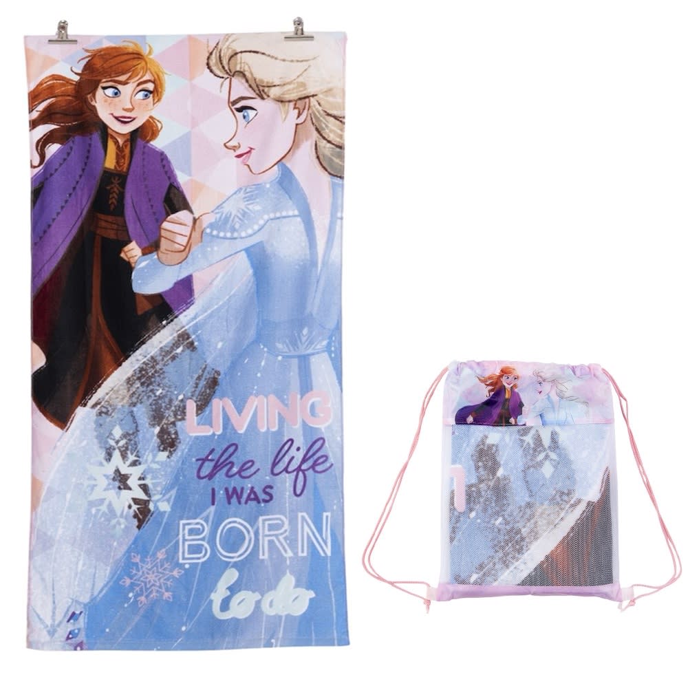 TOALLA PLAYA ALGODON C/BOLSO 70X140 FROZEN LIVING