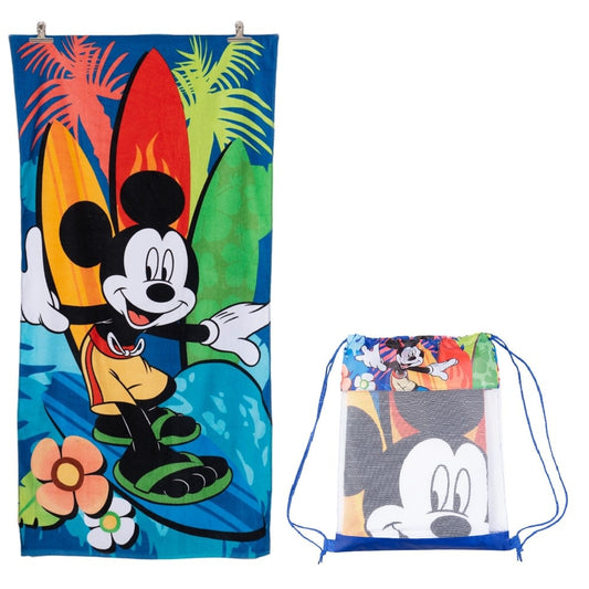 TOALLA PLAYA ALGODON C/BOLSO 70X140 MICKEY OLAS