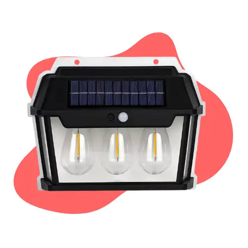 Aplique Solar Farol 3 Ampolletas Con Sensor De Movimiento