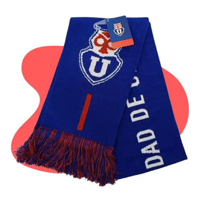 Bufanda Universidad De Chile Licenciada Titanio Color Azul Diseño De La Tela Tejido Talla Única