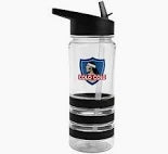 Botella Deportiva Colo Colo Lineas Antigoteo Con Bombilla - Negro