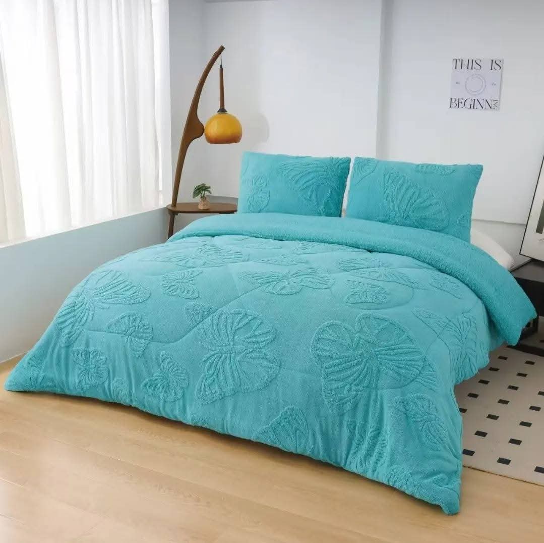 Cobertor Diseño Mariposa Full Chiporro 5 Kilos turqueza 2 Plazas 230x250 cm