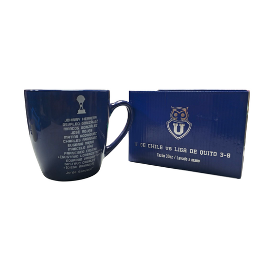 Tazon U De Chile Copa Sudamericana 30oz 880ml Vamos Leon Azul