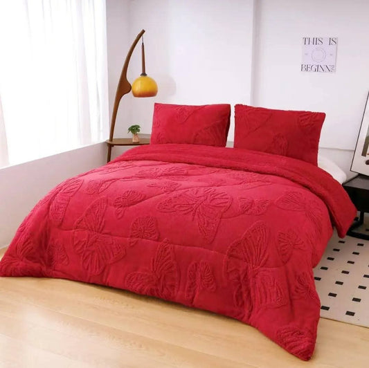 Cobertor Diseño Mariposa Full Chiporro 5 Kilos burdeo 2 Plazas 230x250 cm