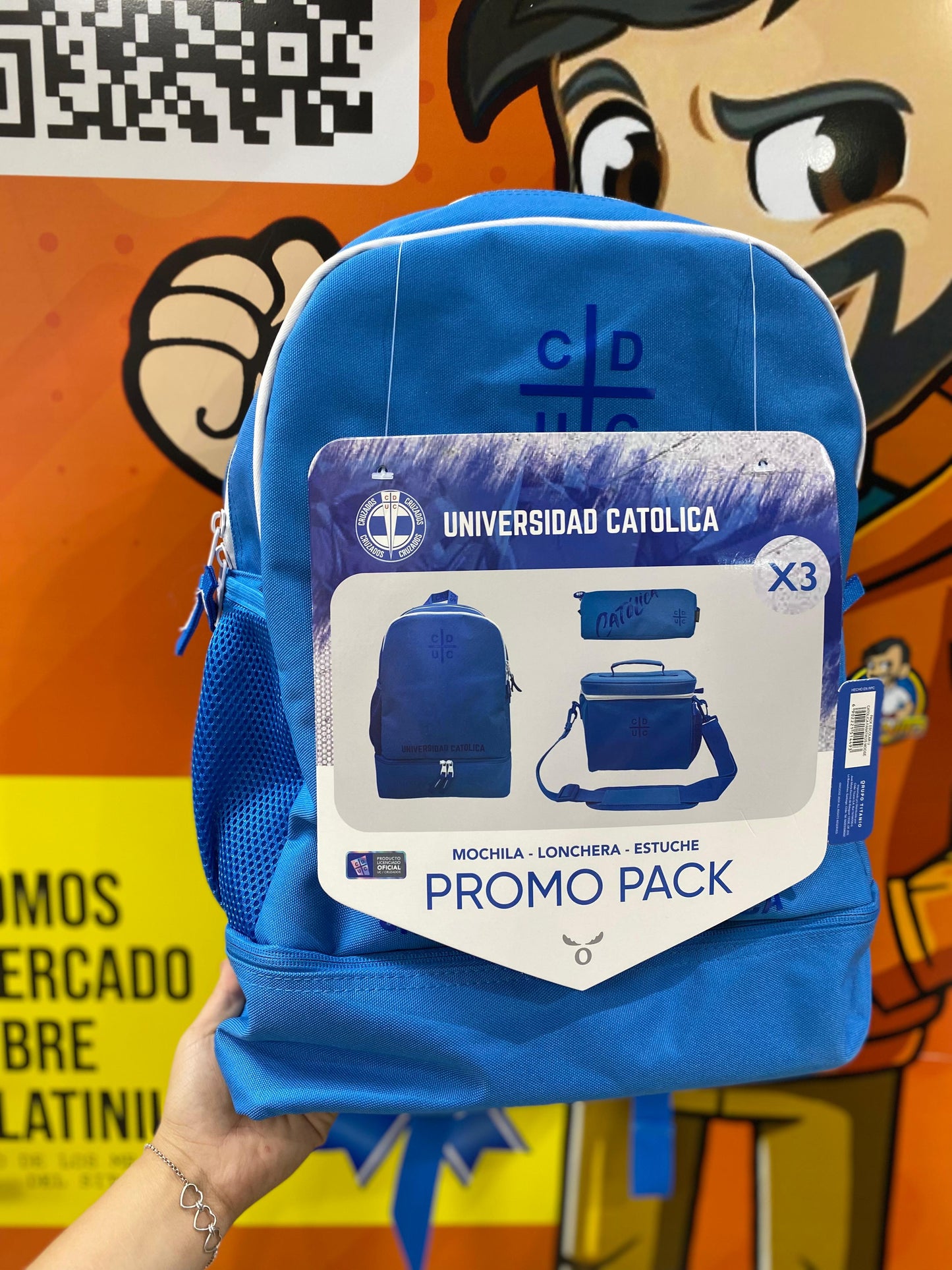 Mochila u catolica tri pack lonchera - estuche - mochila