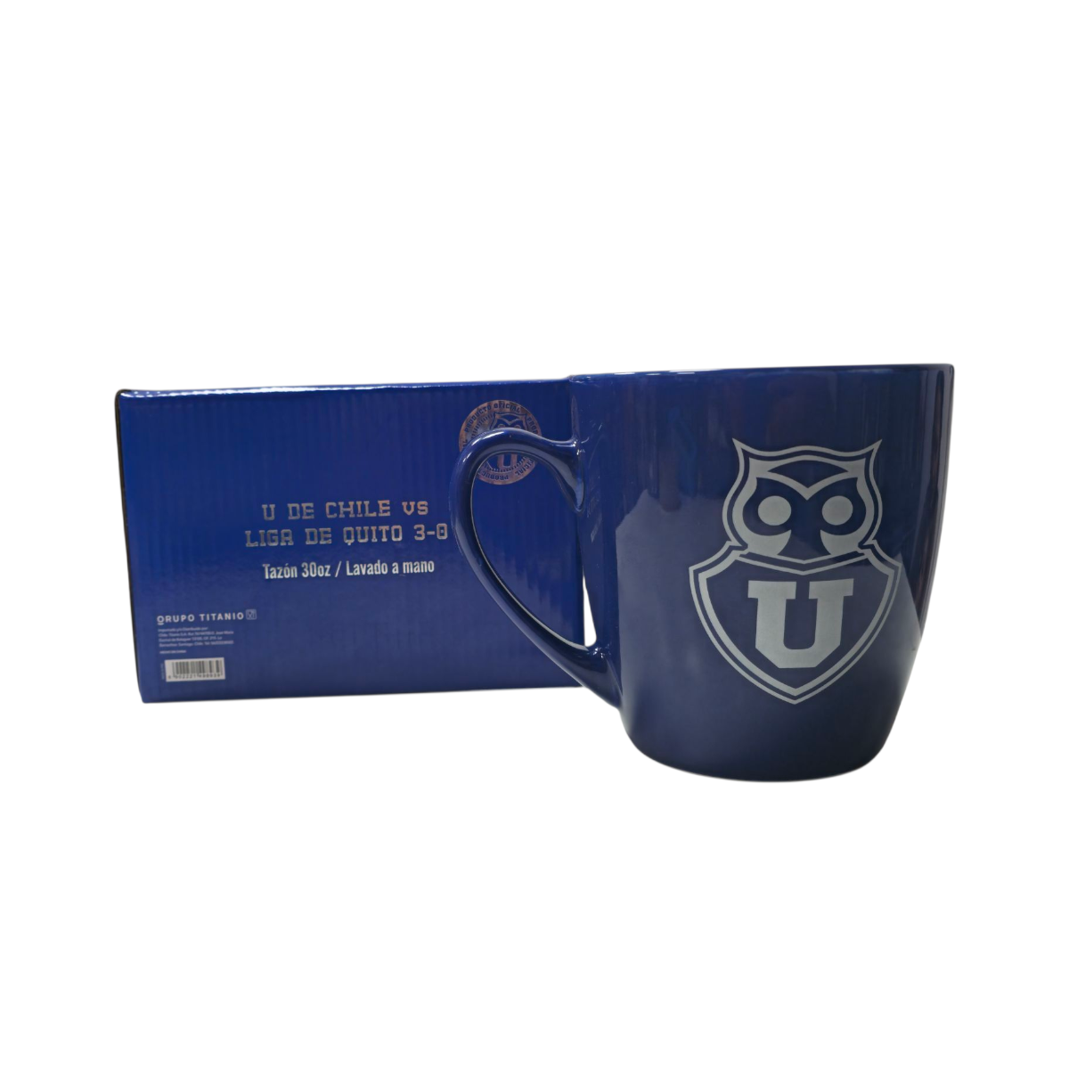 Tazon U De Chile Copa Sudamericana 30oz 880ml Vamos Leon Azul