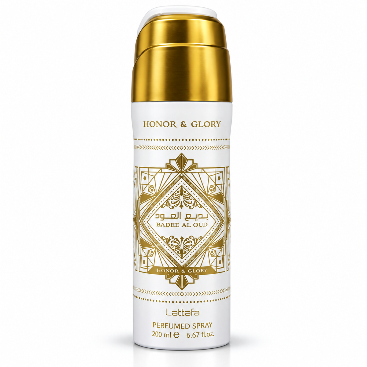 Perfume en Spray Árabe Bade’e Al Oud Honor & Glory Lattafa 200 ml Unisex | Aroma Dulce, Cremoso y Especiado