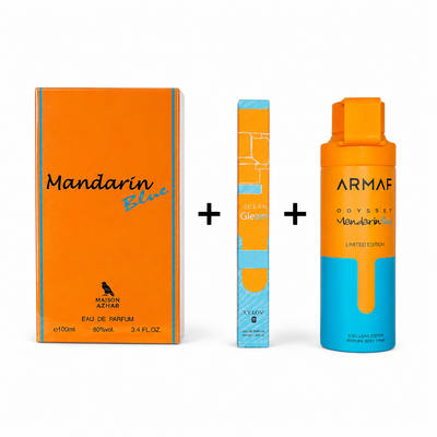 Pack Perfume Mandarin Sky Blue 3 en 1 | 100ml + Cartera + Body Spray