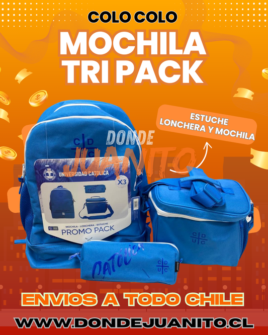 Mochila u catolica tri pack lonchera - estuche - mochila