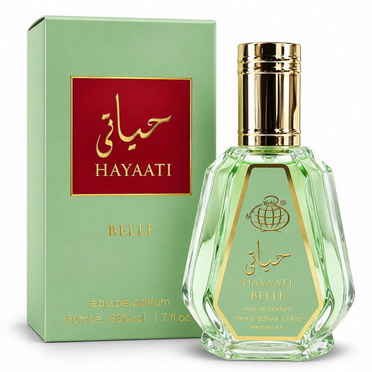Perfume Árabe Hayaati Belle 50 ml – Inspirado en La Belle Le Parfum de Jean Paul Gaultier
