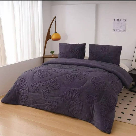 Cobertor Diseño Mariposa Full Chiporro 5 Kilos gris oscuro 2 Plazas 230x250 cm