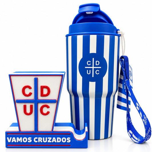 Pack Universidad Católica UC – Mug Térmico + Porta Celular Vamos Cruzados