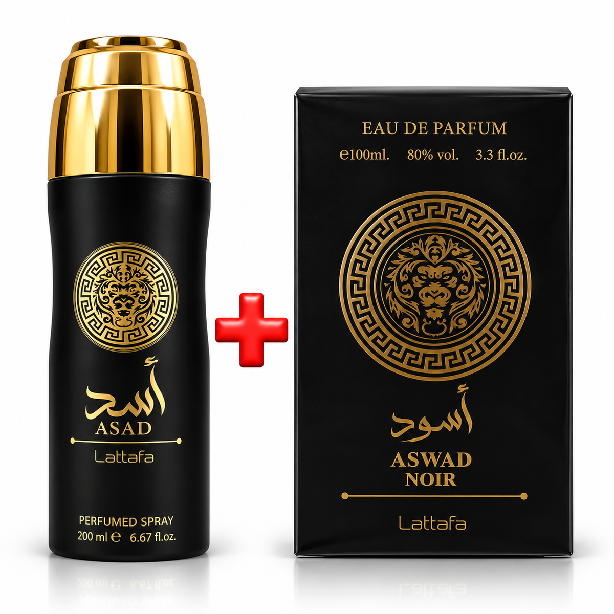 Promoción Asad + Aswad Noir | Perfume Árabe 100 ml + Spray 200 ml