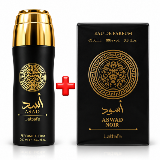 Promoción Asad + Aswad Noir | Perfume Árabe 100 ml + Spray 200 ml