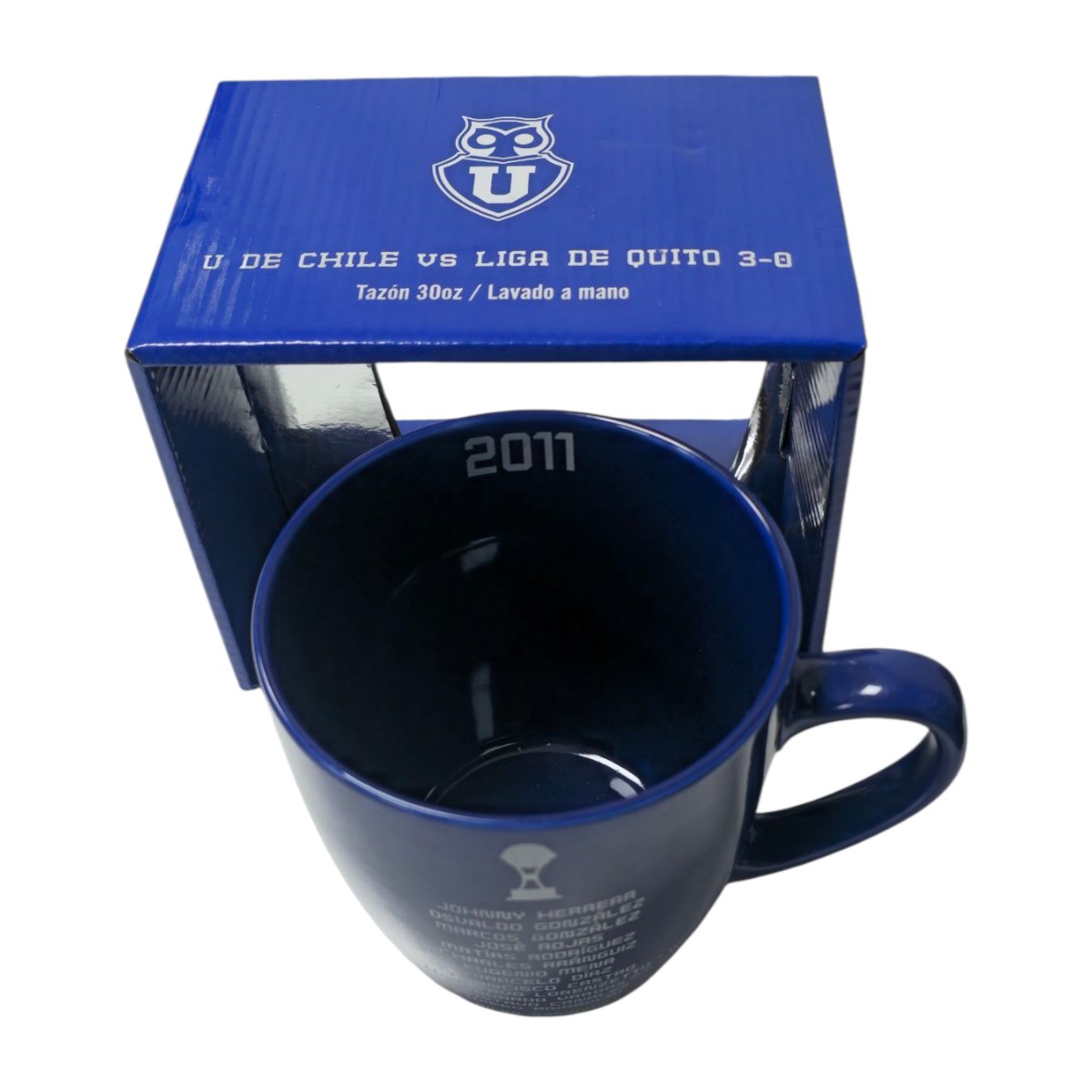 Tazon U De Chile Copa Sudamericana 30oz 880ml Vamos Leon Azul