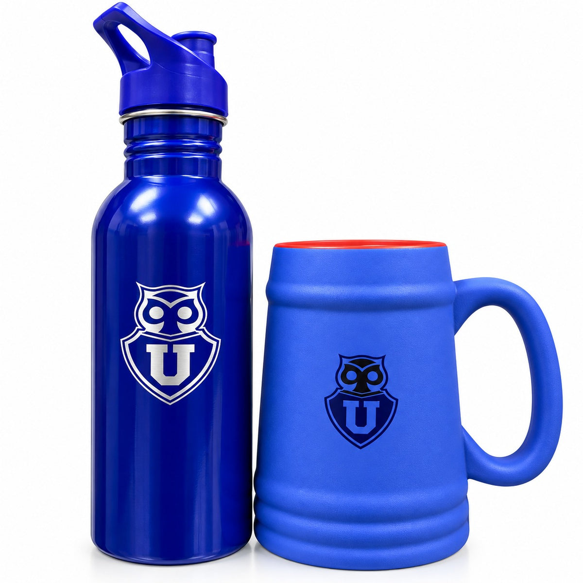 Set Botella chupete + Chopero Universidad u de chile 750 ml